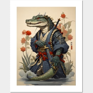 Japanese crocodile samurai Posters and Art